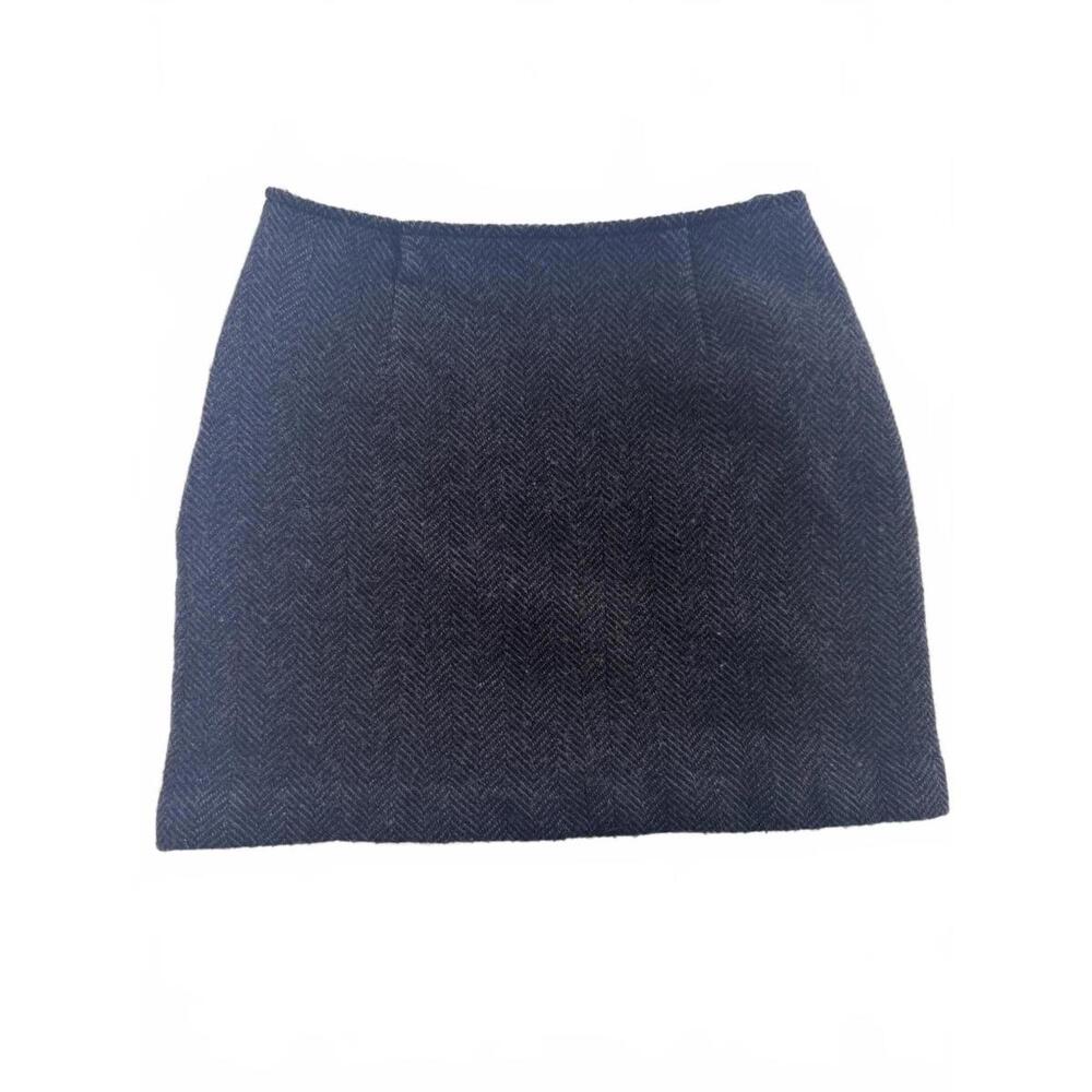 J. Crew Wool Blend Herringbone Mini Skirt Sz 2